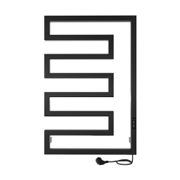 Полотенцесушитель Rodos (electro) 80/50 (таймер, скр.монтаж, унив.подкл.R/L, Черный муар) INDIGO