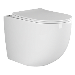 Напольный пристенный унитаз-соло Mia Rimless, глубокий смыв, горизонтальный (универсальный) выпуск, 