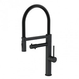 Смеситель для кухни с гибким изливом и подключением фильтра WONZON & WOGHAND, Черный матовый (WW-884