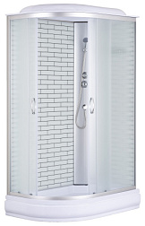 Душевая кабина Loranto 120х80х215 поддон 20 см белый кирпичный узор, стекло 4 мм профиль хром (CS-66