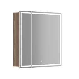 Зеркальный шкаф для ванной комнаты SANCOS Mirror 790x150х740 мм, с LED подсветкой, цвет дуб галифакс